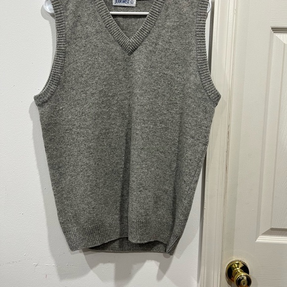 Jeans west vest men lambswool size L E-25 - Picture 1 of 5